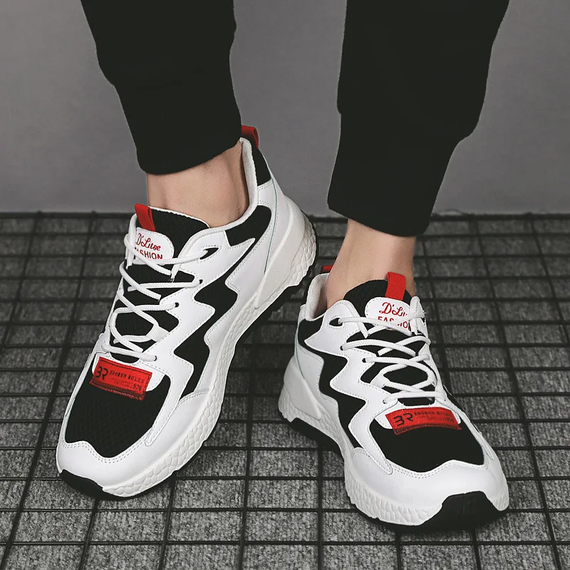 

2019 New Style Korean-style Casual Shoes Versatile Men Sneakers Spring Students Sneakers Punched Sheet Surface Running Sports Me