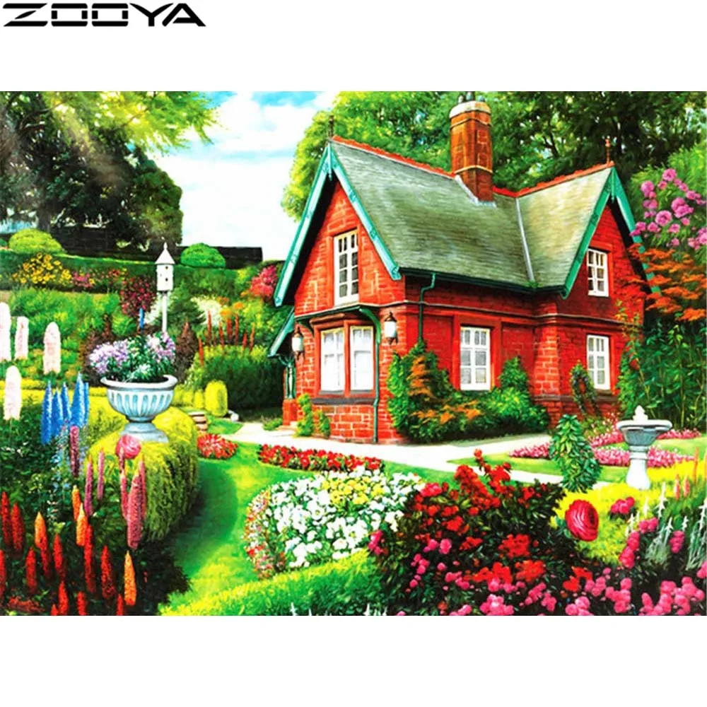 

ZOOYA 5D DIY Diamond Embroidery Mosaic Diamond Cross Stitch Picture of Rhinestone Diamond Mosaic Landscape Home Decor J002