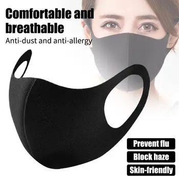 

Mouth Mask Breathable Face Mask Fashion Black Fibre Hiking Exercises Protection Outdoor Supplies Disposable Women Dustproof Mask