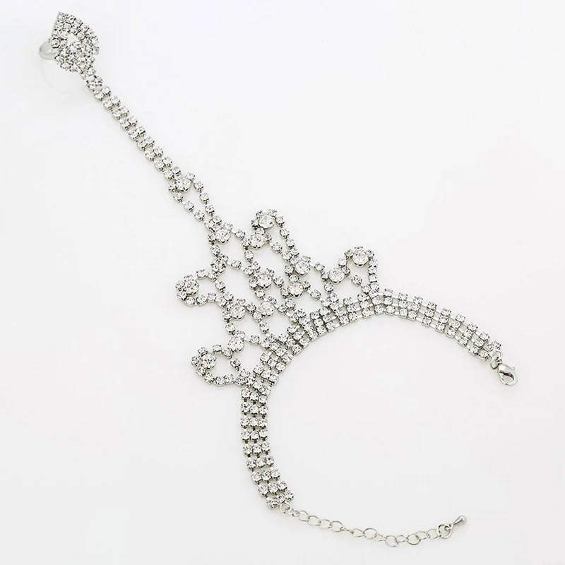 Браслет манжета рука портупея цепь свадьба Рождество Рождественский подарок для девочек YFJEWE Мода Многослойные кисточки сплав Стразы# B108