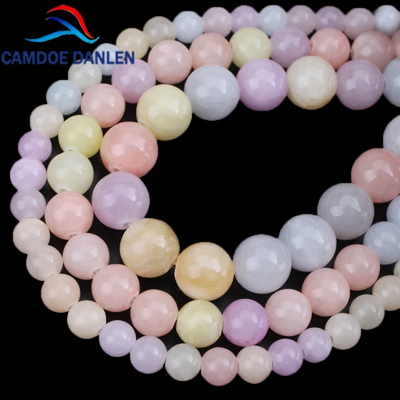 Natural Stone Morganite Color Chalcedony Beads Round Loose Beads 6mm 8mm 10mm For DIY Necklace Bracelet Jewelry Making