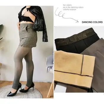 

Plus Size Winter Women Pantyhose Warm Thick High Waist Pantyhose Elastic Skinny Plus Tights Velvet Women Super Sexy P0J8