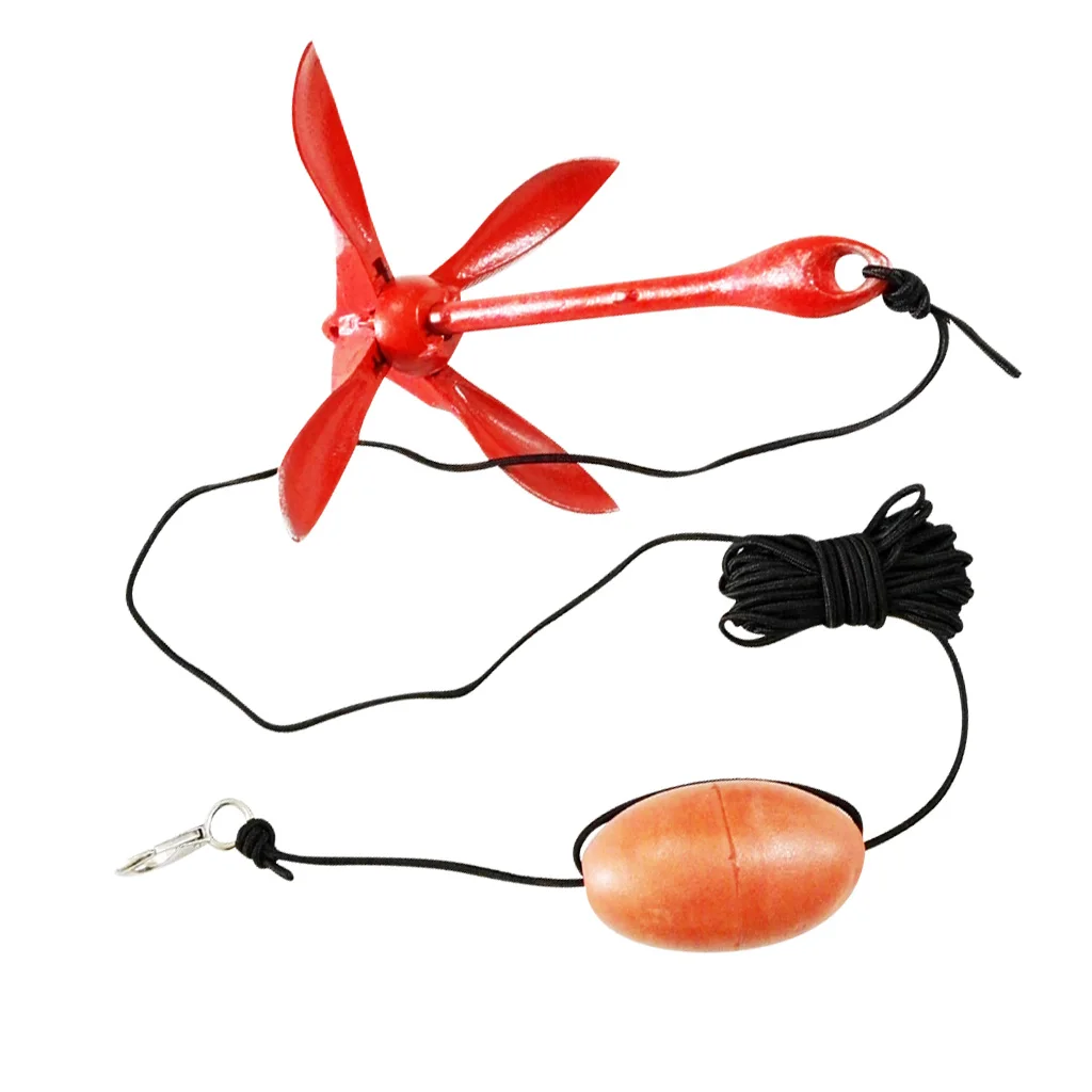 1.5KG Folding Anchor Kit - 30 ft Rope Bag Clip and Marker Buoy - for Inflatable Boat Jet Skis Small Boat Kayak Canoe Dingy