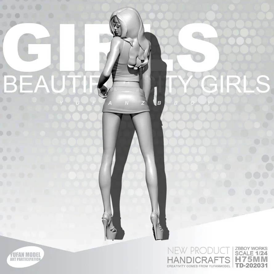 Skup 75MM 1 24 zestawy żywiczne piękne dla dziewczyn biuro dziewczyna żywica żołnierz samodzielnie zmontowane TD 202031