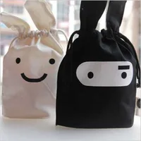 1Pcs Cute Cartoon Fabric Cotton Travel Drawstring Storage Bags Creative Sorting Sundries Bags Home Storage Tools 1