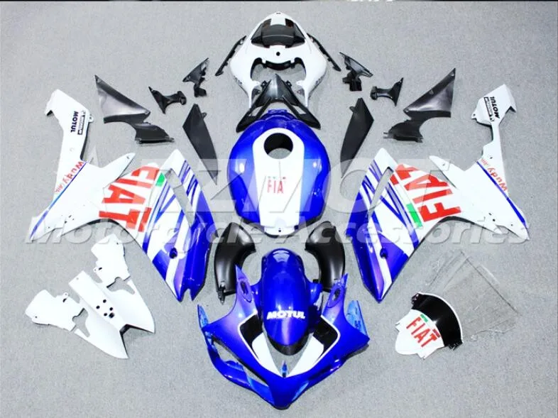 4 подарки ABS прессформы Мотоцикл Обтекатели подходит для Yamaha YZF-1000-R1 2007 2008 07 08 обтекатель кузова набор на заказ синий белый холодный - Цвет: same photo show
