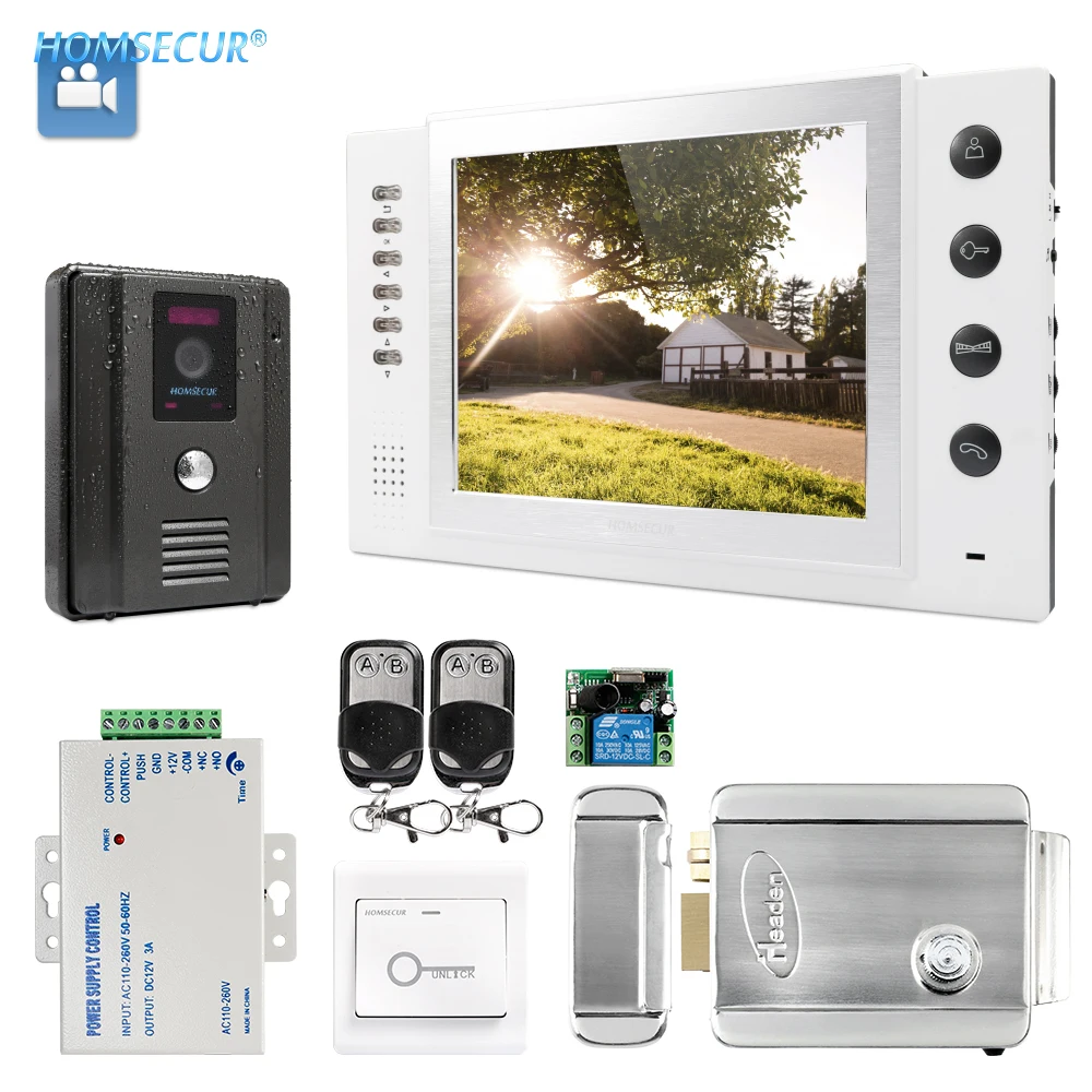 HOMSECUR 8\ Video Door Entry Phone Call System+Black Camera for Home Security TC011-B + TM801R-W HOMSECUR 8\ Video Door Entry Phone Call System+Black Camera for Home Security TC011-B + TM801R-W