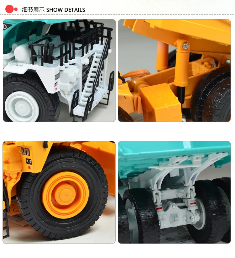 Cadeve CHILDREN'S Toy Car 1: 75 Alloy Engineering Mine Truck Model Furnishings Collection