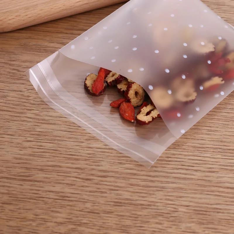 100 шт пластиковые прозрачные пакеты в горошек маленькие Ziplock упаковка для пищевых продуктов Чистая Свежая сохраняя пылезащищенную конфету для хранения печенья