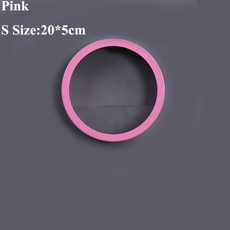 Pink (S) Креативная круглая металлическая железная художественная стена Ваза гидропонное растение подвесной цветочный горшок настенная плантатор прозрачный аквариум бонсай для домашнего декора - Цвет: Pink (S)