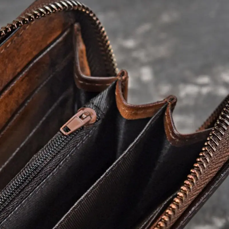 Long Leather Wallet Card Holder Embossing Flower Women Zipper Phone Bag Coin Wristlet Purse Handbag