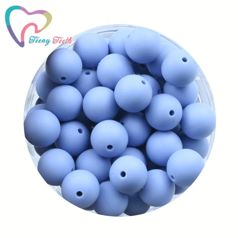 

Teeny Teeth 10 PCS Power Blue Silicone Round 9-15 MM Teething Hexagon 14-17 MM Beads DIY Baby Silicone Teething Necklace Food Grade Chewable Jewelry Teething Loose Beads