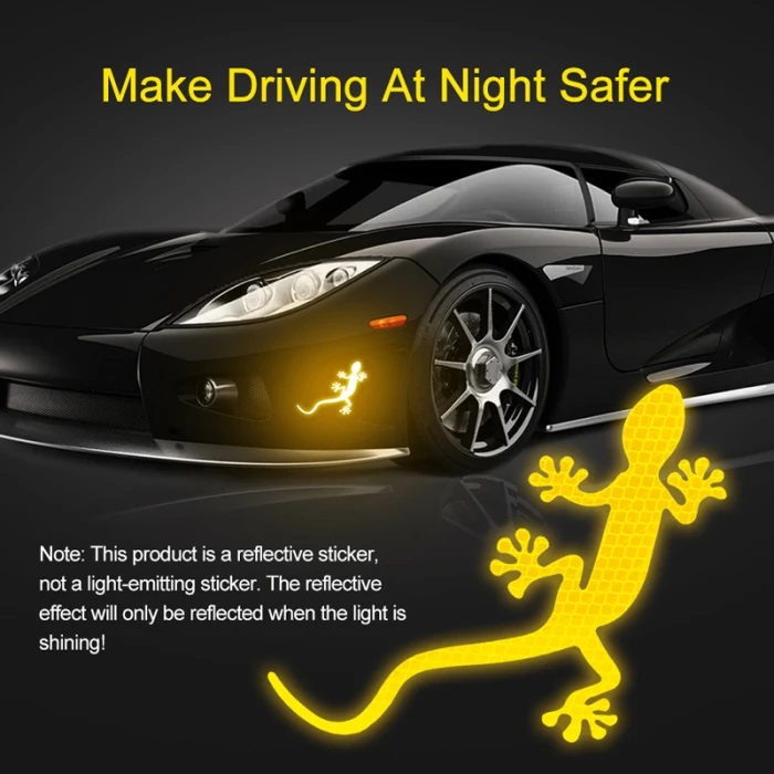 Лидер продаж автомобиля со светоотражающими элементами в форме геккона Предупреждение лента отражатель Стикеры наклейки со значком для ночного вождения G66