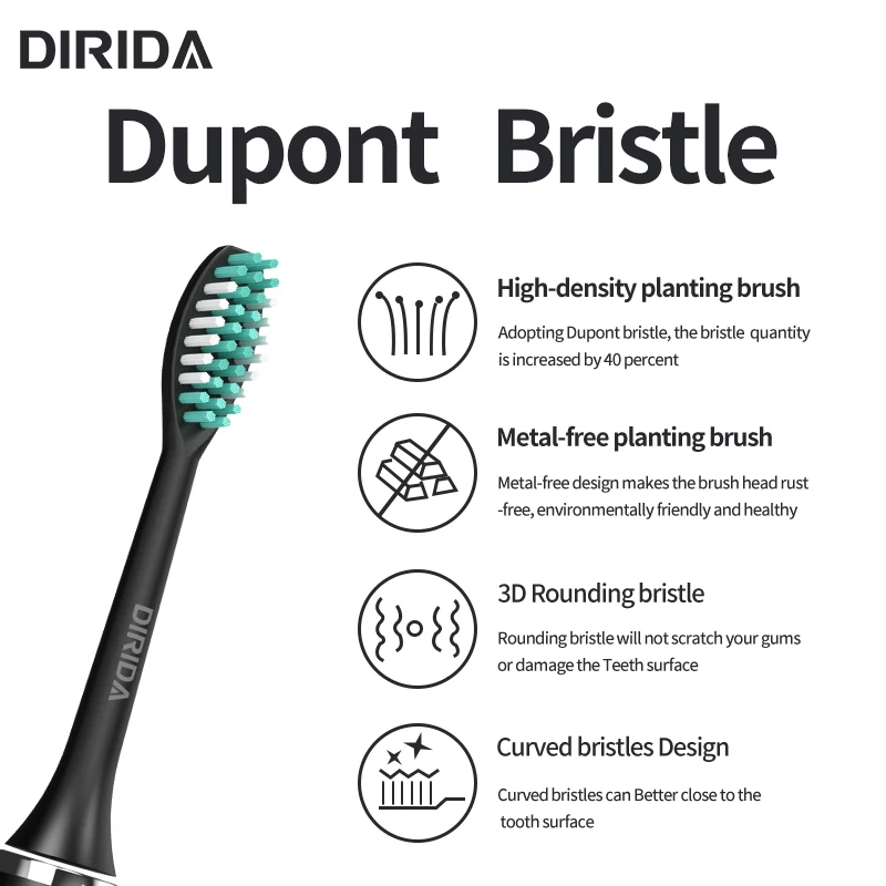 Новинка DIRIDA S100 перезаряжаемая звуковая зубная щетка Водонепроницаемая электрическая зубная щетка 5 режимов чистка зубов Уход за полостью рта