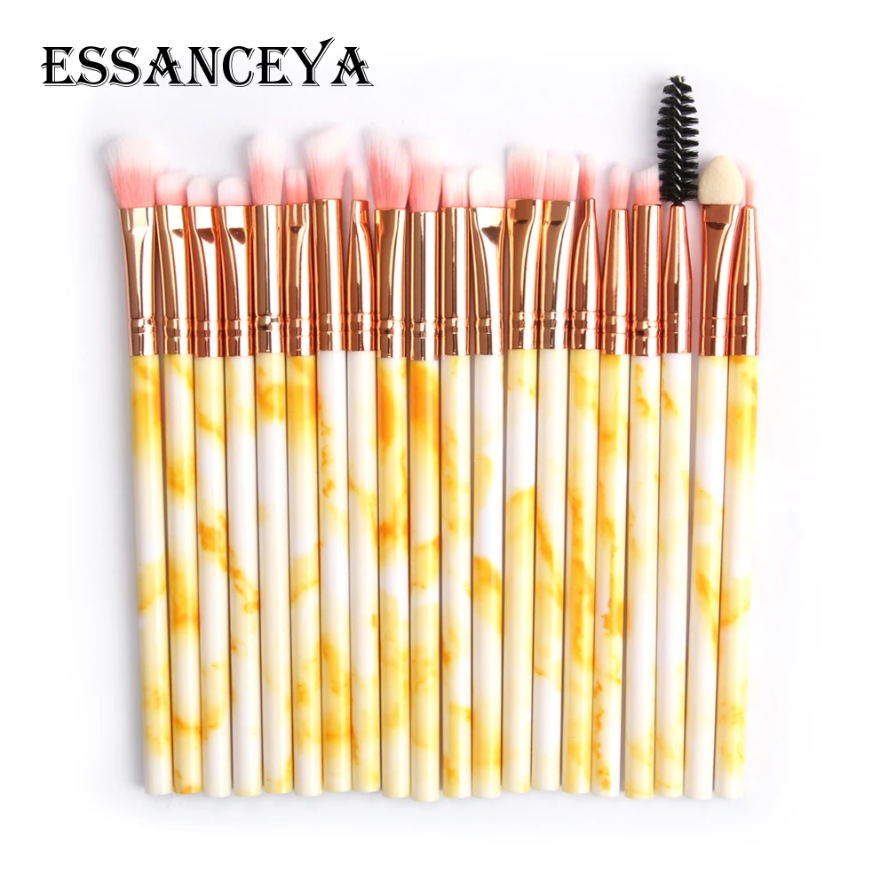 

ESSANCEYA 20 Pcs Pro Makeup Brushes Set Marble Eye Blender Eyelash Eye Shadow Sponge Brush Set For Cosmetic Make Up Brush Tools