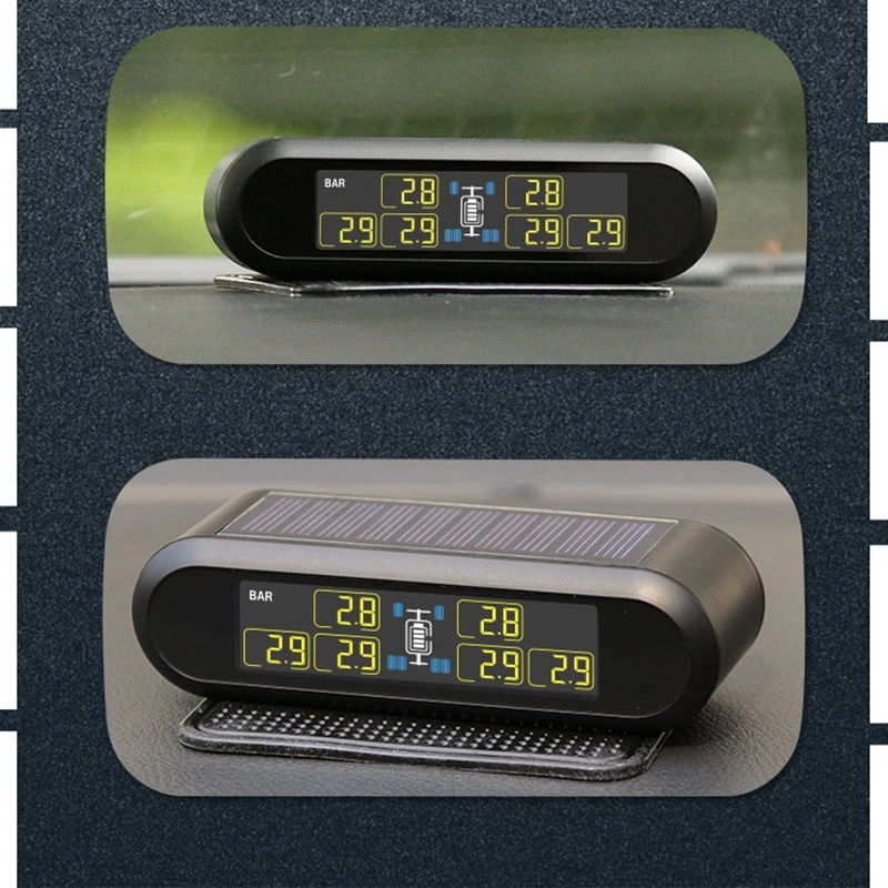 Автомобильная система контроля давления в шинах TPMS, супер ЖК-дисплей, универсальная для 6 колес, автобусный фургон с 6 датчиками с импортными ЧИПАМИ T650