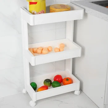 

Multifunction Stackable Kitchen Shelf Organizer Shelves for Spices PP 3 Tiers Rose Storage Rack for Kitchen Bathroom