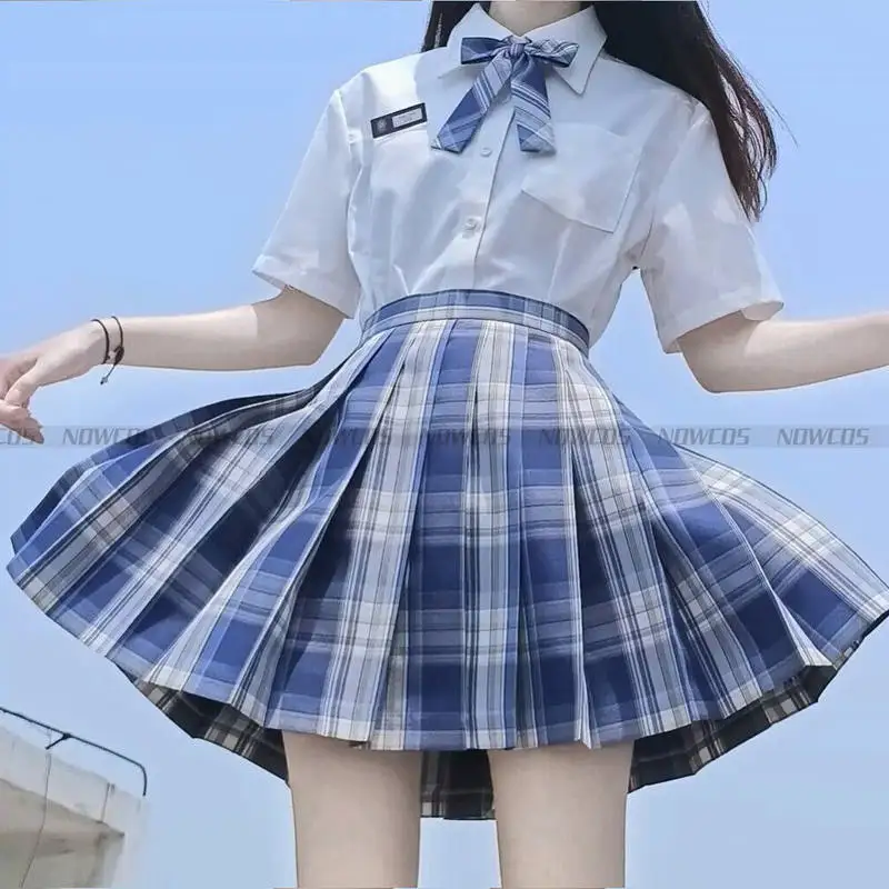 japonês de cintura alta, saia xadrez sexy jk, uniformes para mulheres