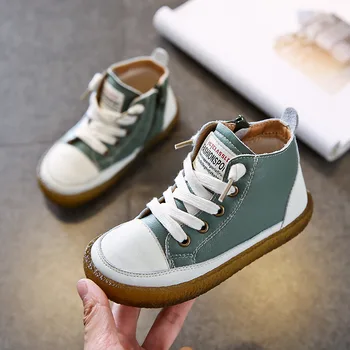 

New Winter Children Boots for Boys Ankle Martin Boots Girls Snow Boots Genuine Leather Fashion Cotton Warm Waterproof Kids Shoes