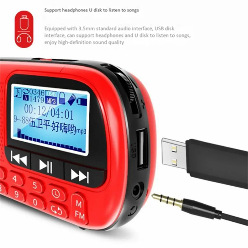 Музыкальный mp3 плеер портативная цифровая клавиатура fm радио ЖК экран HD передача