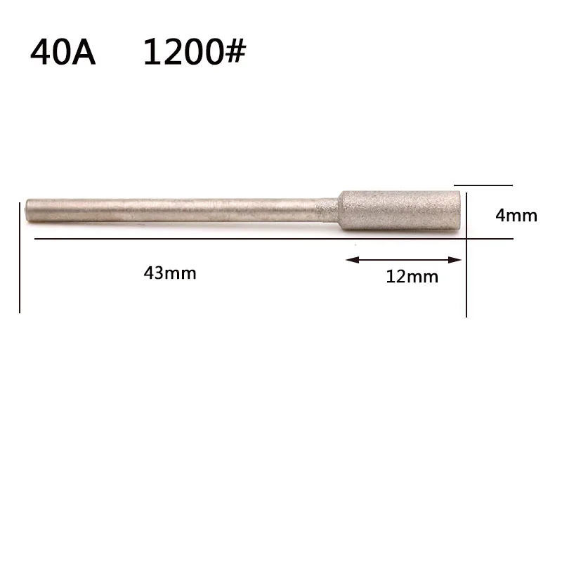 1 шт. 1-4 мм Алмазное покрытие цилиндрическая Шлифовальная головка биты резьба заусенцы ДЛЯ Нефритового агата роторные инструменты иглы