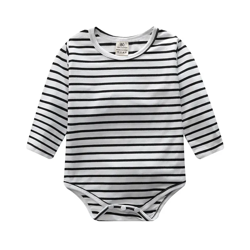 Модный комбинезон в полоску с длинными рукавами для маленьких девочек и