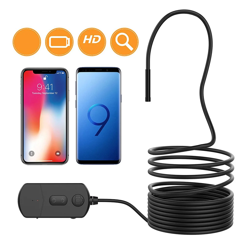 3 5 м кабель эндоскоп Инспекционная камера с подсветкой для iPhone и Android-Wi-Fi