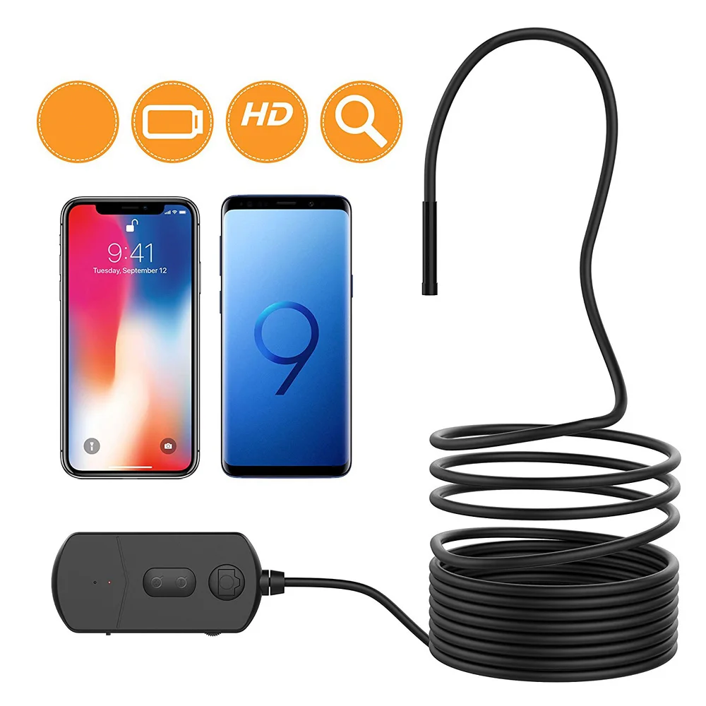 3.5M Cable Endoscope Inspection Camera with Light iPhone Android WiFi Sewer Cam Snake for Pipe Drain
