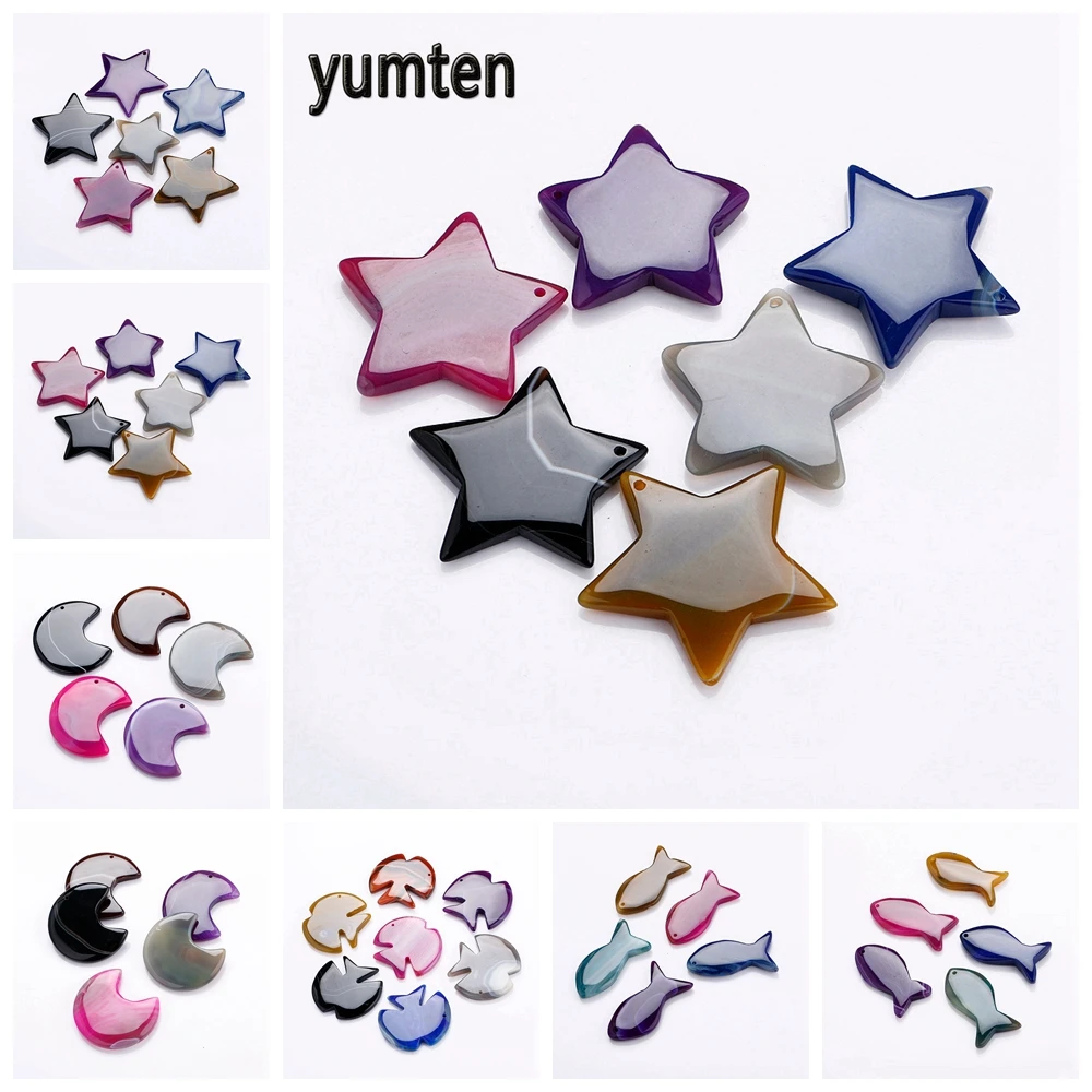 

Star Pendant DIY Stone Necklace Statement Gem Accessories Fashion Crystal Jewelry Personalized Gift Semi Precious Stones