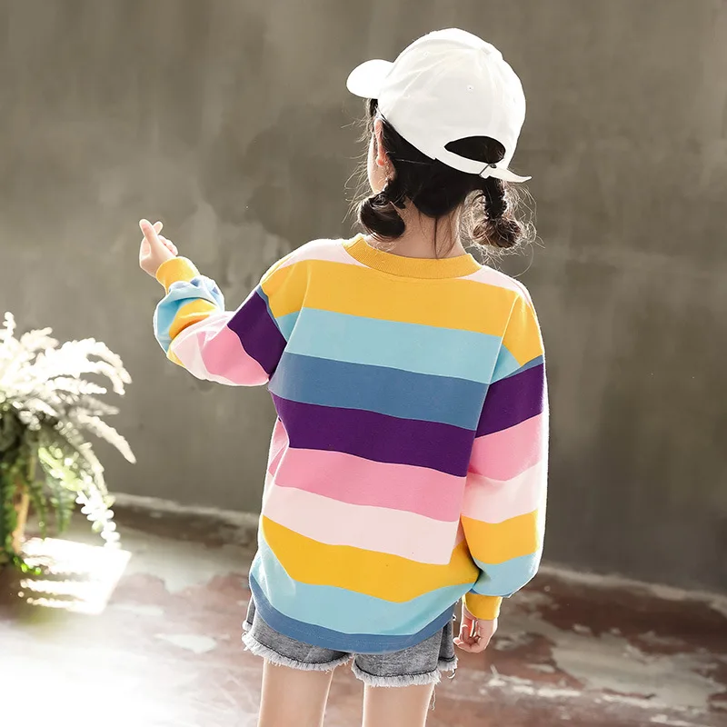 New Baby Girls Sweatshirt Kids Autumn Shirts Baby Coat Toddler Top Children Cotton Letter Sweatshirt Teenage Clothes