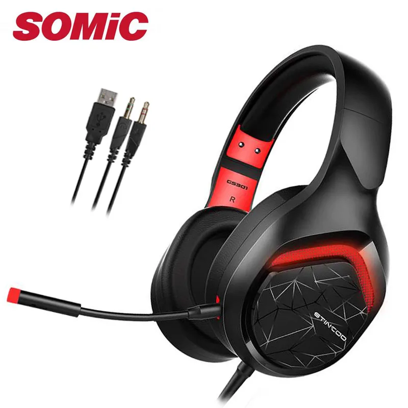 Игровые наушники & с микрофоном бренда Somic Original gamer 3 5 мм USB 301|Наушники и гарнитуры|