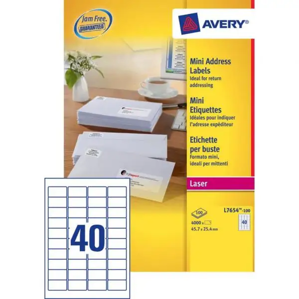 AVERY Pack 4000 ярлыки 45 7x25 4 мм белые | Компьютеры и офис