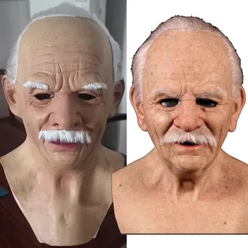 

Halloween Old Man Scary Mask Scary Full Head Latex Mask Halloween Horror Funny Cosplay Party Mask Head Real Masks