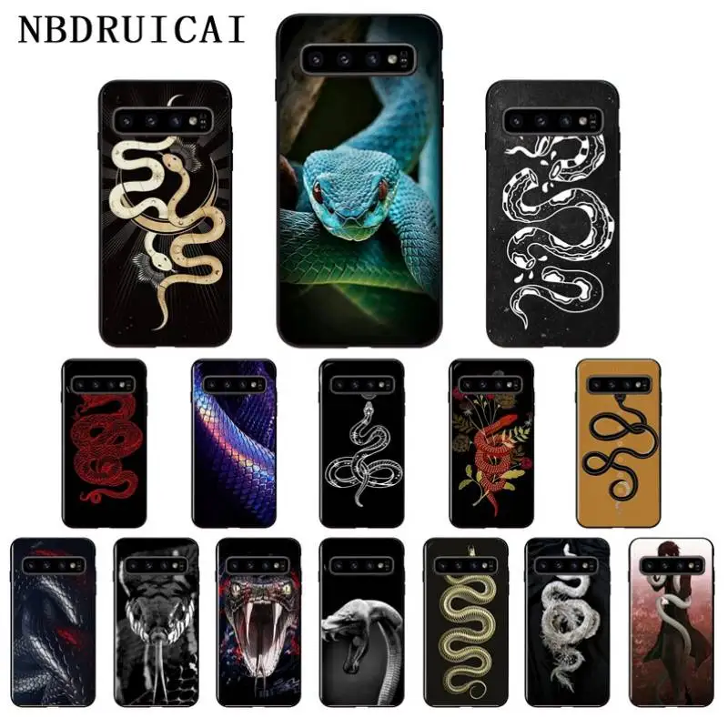 

NBDRUICAI Hand animal Snake Flower Pattern Phone Case Cover for Samsung S9 plus S5 S6 edge plus S7 edge S8 plus S10 E S10 plus