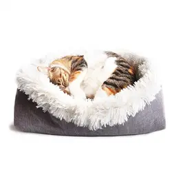 Квадратная домашняя подушка для щенка, спальный диван, кровать для кошки, мягкий длинный плюшевый моющийся теплый зимний лежак двойного