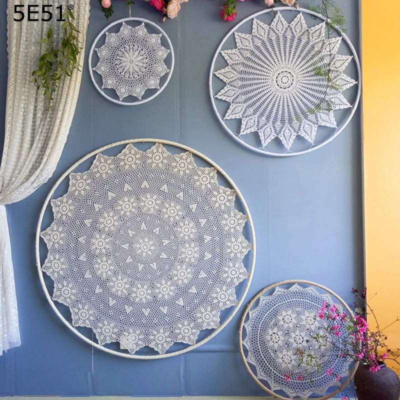 

One piece big handmade flower dream catcher DIY wall decorations home shop bar wedding scene ornaments