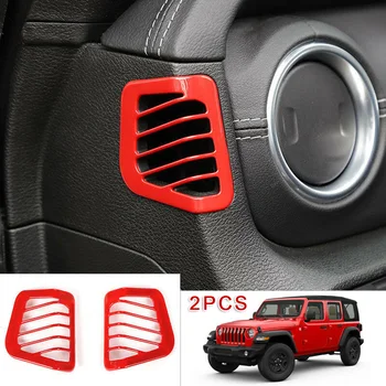

2pcs Air Vent Cover Trim Decoration Red For Jeep Wrangler JL 18-20 High Quality