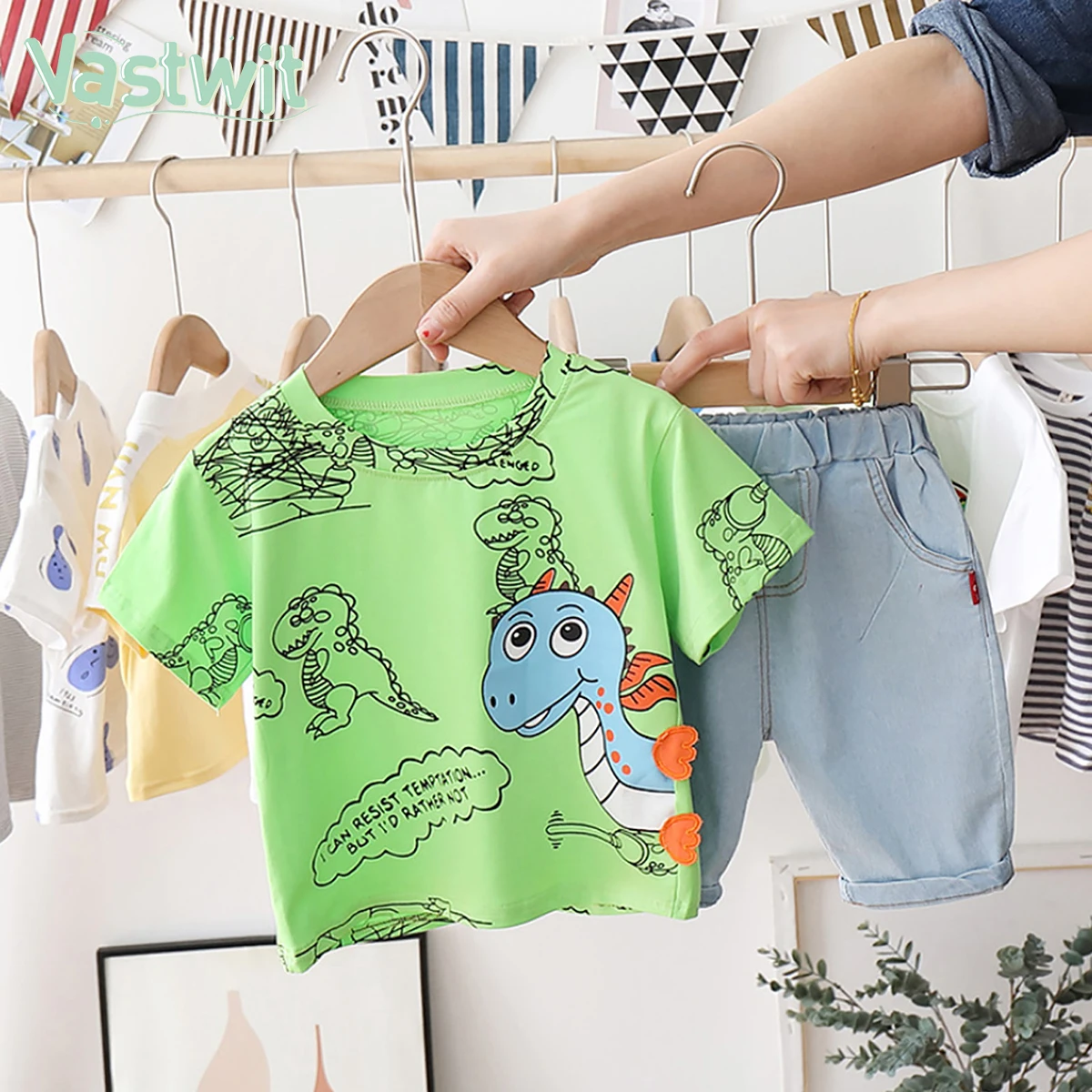 

Summer Toddler Baby Boys Girl Clothes Cute Cartoon Print T-shirt+Shorts Casual Set Child Toddler Kids Tracksuit Outfit 1 2 3 4Y