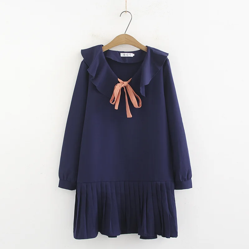 

Large Size Dress And Obesity Mm200 Catty Spring Loose-Fit Slimming Women's by Age Lace-up Large Size Long-sleeved Dress