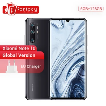 Перейти на Алиэкспресс и купить В наличии глобальная версия xiaomi mi Note 10 6 ГБ 128 ГБ 108MP Penta камера Snapdragon 730G Восьмиядерный мобильный телефон 6,47 ''изогнутый 5260 мАч