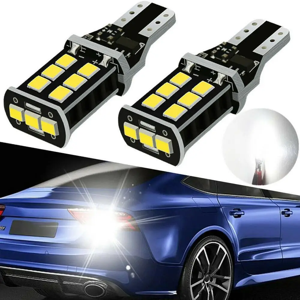 T15 W16W супер яркий 15 SMD 2835 Светодиодный CANBUS без ошибок Автомобильная задняя лампа тормозной светильник s Авто резервный обратный светильник купол ксеноновый белый