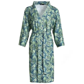 

Soft Intimate Lingerie Print Bathrobe Autumn New Sleepwear Kimono Gown Women Large Size 3XL Nightgown Nightdress Homewear