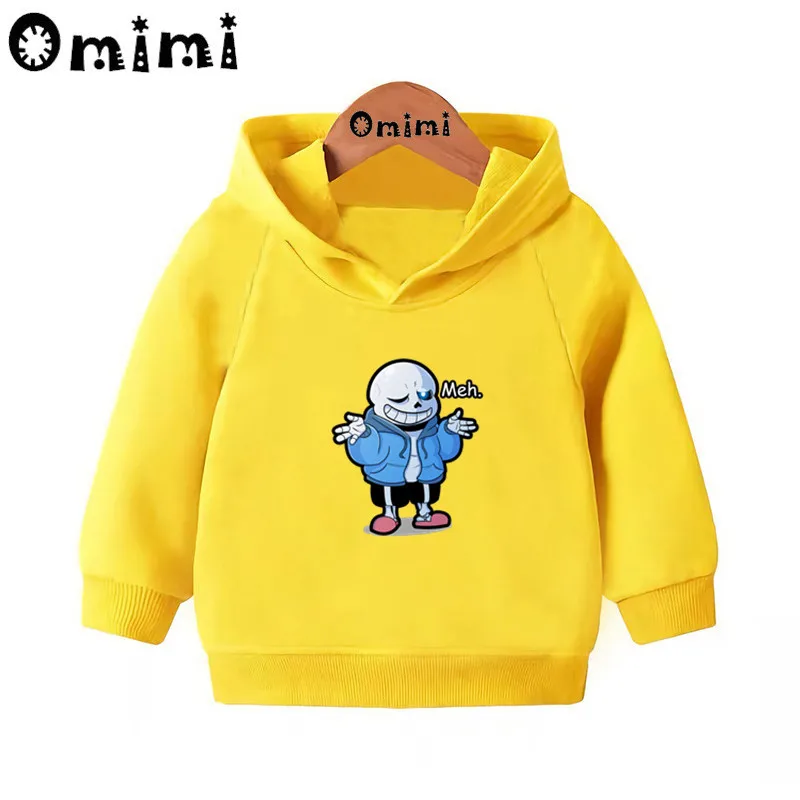 Skull Brother Undertale Sans/свитшоты; детские толстовки с капюшоном; крутой пуловер для малышей; топы для девочек и мальчиков; осенняя одежда; KMT2405