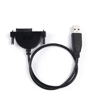 

100pcs/lot USB 2.0 to Mini Sata II 7+6 13Pin Adapter for Laptop CD/DVD ROM Slimline Drive Converter Cable Screws steady style