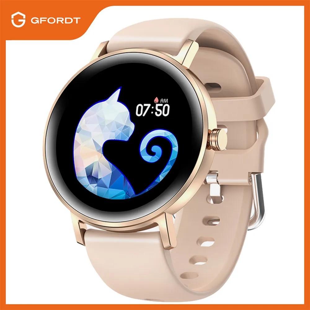 Смарт-часы женские с пульсометром для телефонов на базе Android и iOS отслеживание