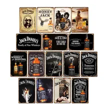 Póster de Metal Vintage para whisky, Jack Retro, señales de estaño para Pub, cerveza, Bar, placas decorativas de pared, decoración del hogar, 20x30cm