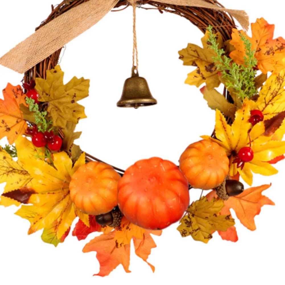 Halloween Hanging Ornaments Plastic Pumpkin Maple Leaf Bell Garland Thanks Giving Day Halloween Hanging Decoration Home Decor