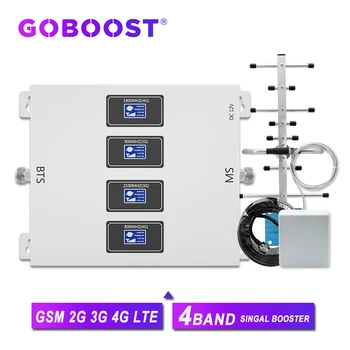

GOBOOST 4 band GSM 2G 3G 4G signal booster 4g LTE cellular amplifier AGC 850 GSM 900 DCS 1800 UMTS 2100 LTE 800 Band 20 repeater