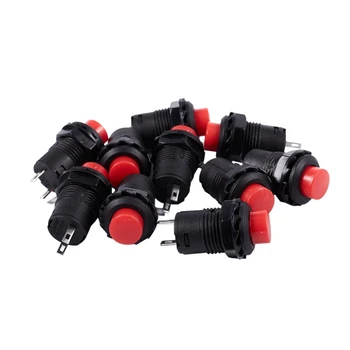 

10 x With Momentary Round Head Panel Mount SPST 2 Pin Push Button Switch