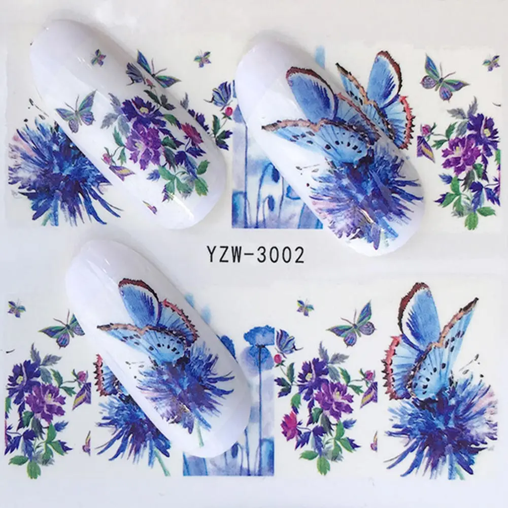 Модные наклейки для ногтей наклейки DIY горный хрусталь украшения водные искусства цветы вечерние рождественские водонепроницаемые наклейки для ногтей